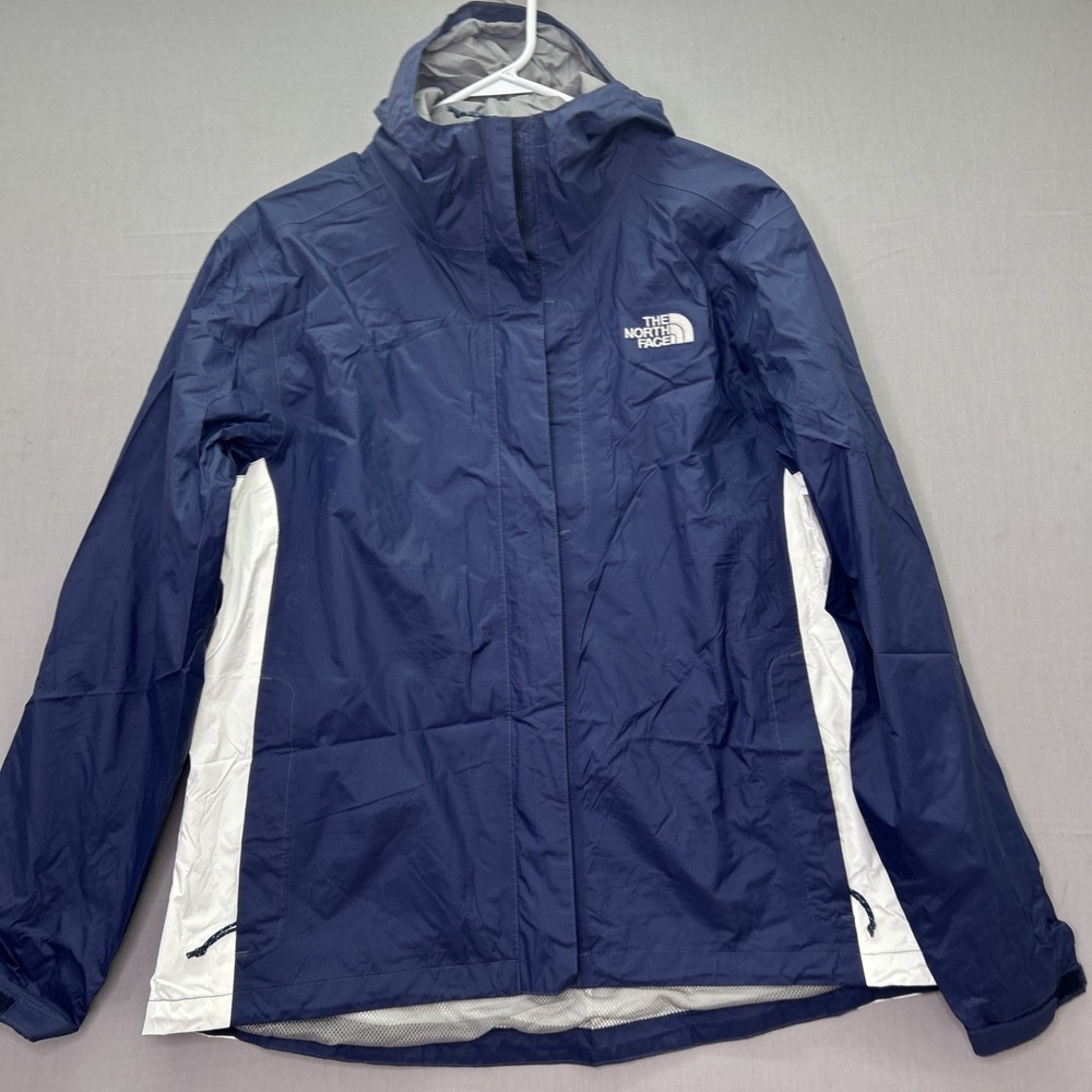 The North Face Womens Large Hooded Full Zip Windbreaker HyVent 2.5L 100% Nylon